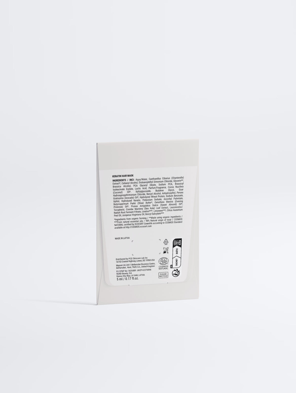 Masque capillaire réparateur intensif à la kératine (Sachet d'essai)