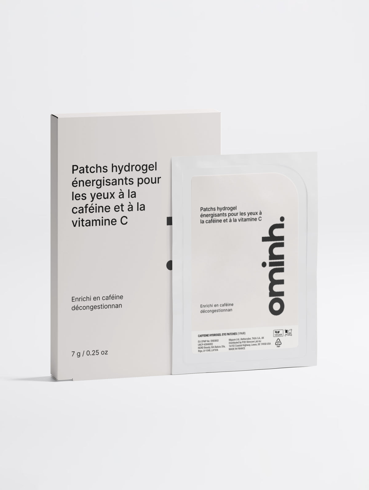 Patchs hydrogel énergisants pour les yeux à la caféine et à la vitamine C